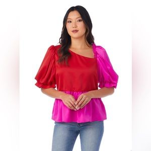 Crosby red and pink top
